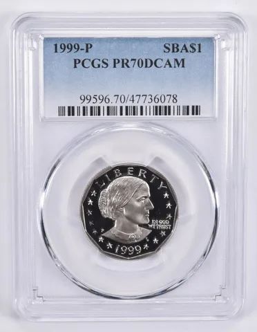 1999-P Susan B Anthony Dollar PR70 DCAM PCGS Blue Label