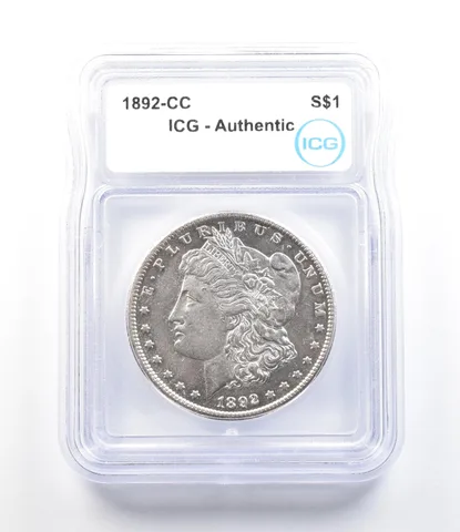 1892-CC Morgan Silver Dollar Authentic ICG *9665