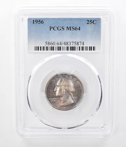 1956 Washington Quarter MS64 PCGS Beautiful Blue Tone *7282