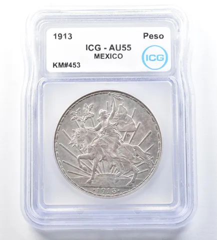 1913 Mexico Peso KM#453 AU55 ICG a8838