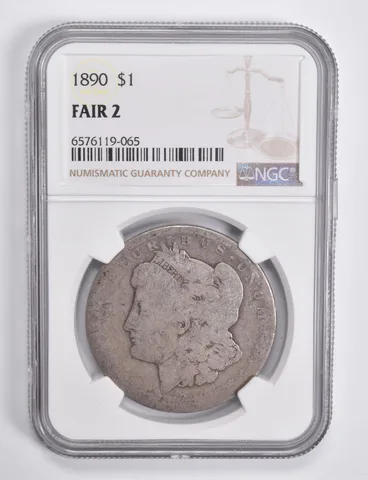 FAIR 2 1890 Morgan Silver Dollar NGC Lowball Low Ball a4590