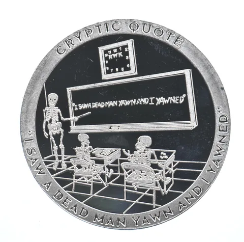 1 Oz Silver Round Chautauqua Silver Works Cryptic Quote Dead Man Yawn *1681