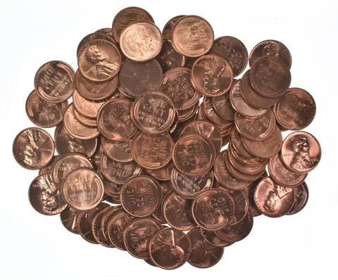 Lot Of (100) 1950-1958 Gem BU Red Lincoln Wheat Cent Lot Collection *558