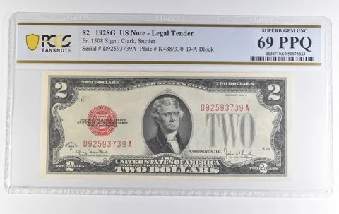 1928 G $2 US Legal Tender Fr#1508 Superb Gem Unc 69 PPQ PCGS *3931