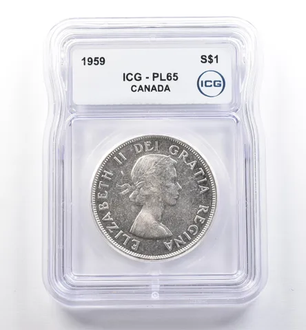 1959 Canada 1 Dollar Silver PL65 ICG *0258