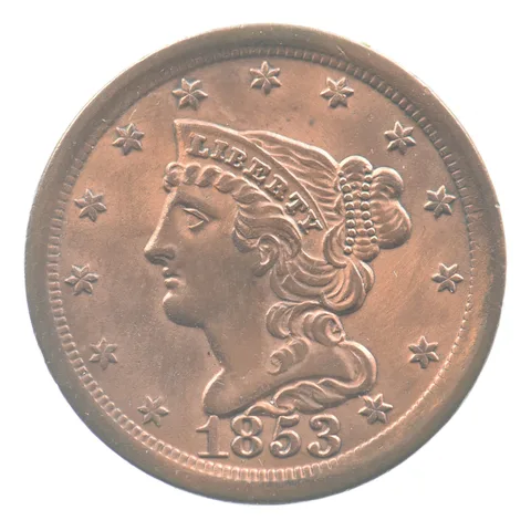 1853 Braided Hair Half Cent *0819