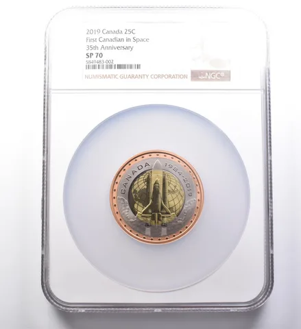 2019 Canada 25 Cent First Canadian In Space 35th Anniversary SP70 NGC a0043