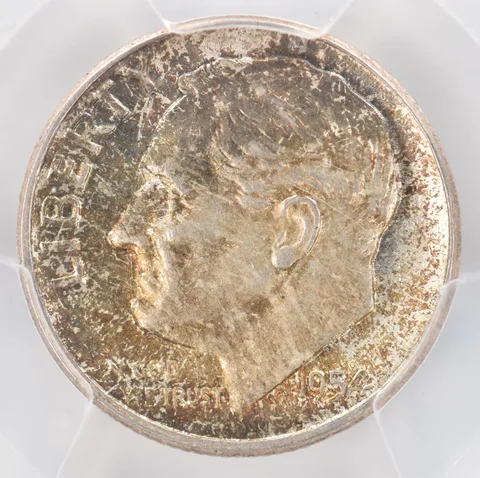 1954 Roosevelt Dime AU58 PCGS Beautiful Tone *0888