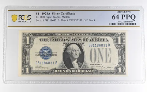 1928 A $1 Silver Certificate Fr#1601 Choice Unc 64 PPQ PCGS *3875