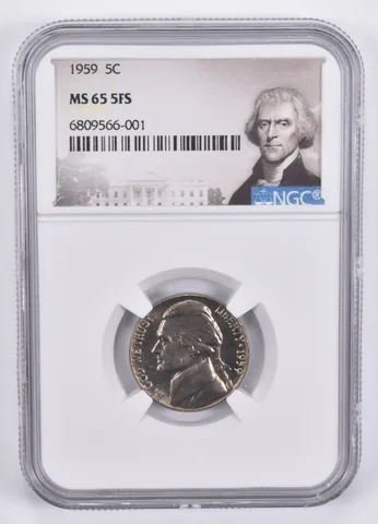 1959 Jefferson Nickel MS65 5FS NGC Special Label