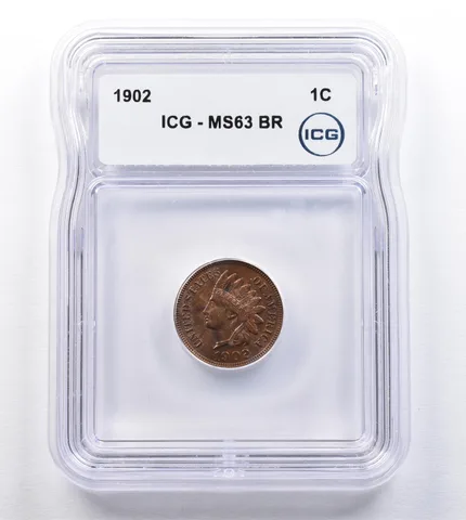 1902 Indian Head Cent MS63 BR BN ICG *2033