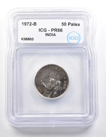 1972 B India 50 Paisa KM#60 PR66 ICG *3670