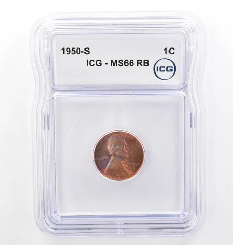 1950-S Lincoln Wheat Cent MS66 RB ICG Beautiful Tone *7697