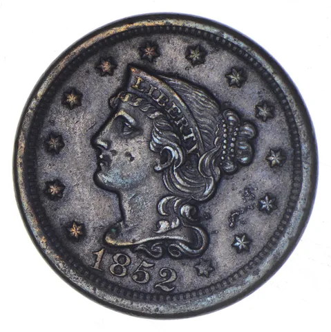 1852 Braided Hair Large Cent *8342