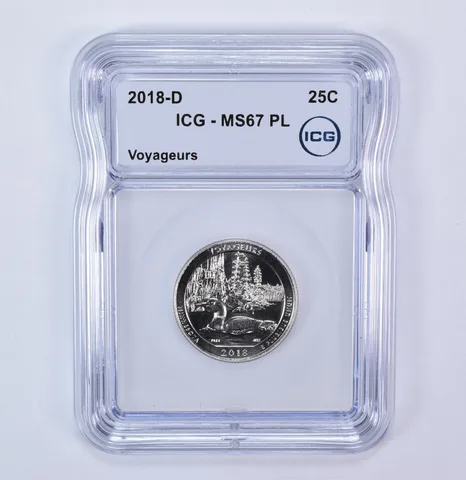 2018-D Washington Quarter ATB Voyageurs MS67 PL ICG