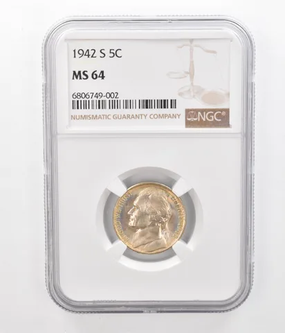 1942-S Jefferson Nickel MS64 NGC Beautiful Tone *2420