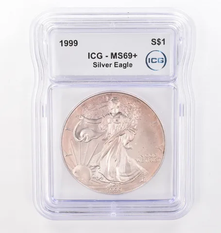 1999 American Silver Eagle MS69+ ICG Beautiful Tone *4302