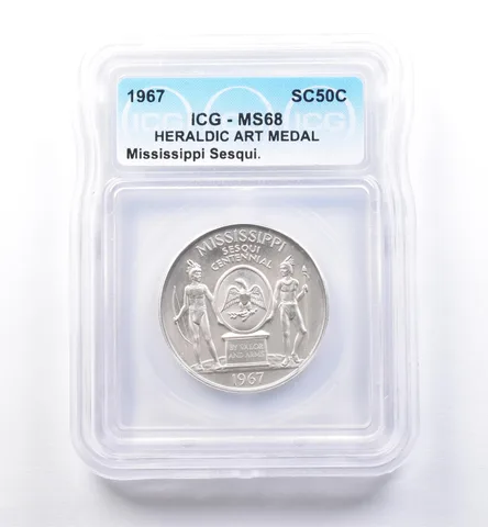 1967 So Called Half Dollar Mississippi Sesquicentennial MS68 ICG *8473