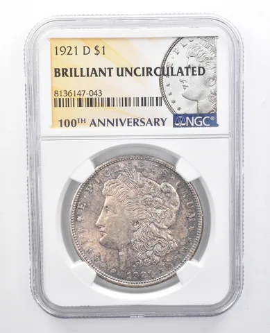 1921-D Morgan Silver Dollar BU NGC Beautiful Blue Tone *7656