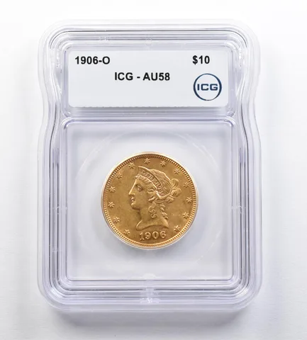 1906-O $10 Liberty Head Gold Eagle AU58 ICG *0392