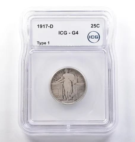 1917-D Standing Liberty Quarter Type 1 G4 ICG L *3771