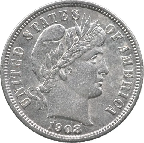 1908-S Barber Dime a4330