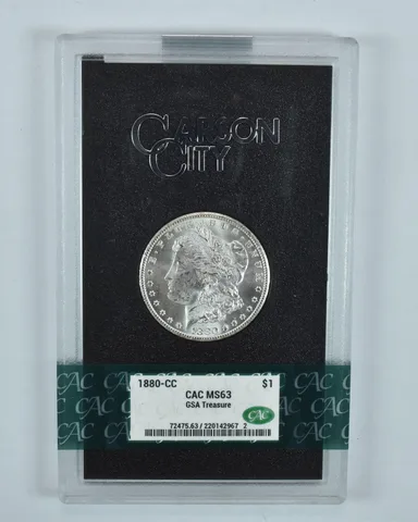 1880-CC Morgan Silver Dollar GSA Treasure MS63 CAC CACg