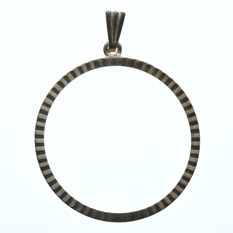 Sterling Silver 31 MM US Half Dollar Coin Bezel Pendant Frame Edge *2390