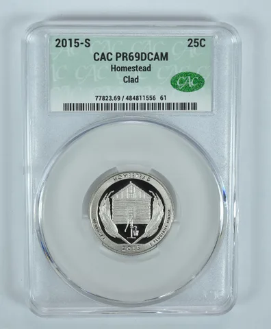 2015-S Washington Quarter Homestead CLAD ATB PR69 DCAM CAC CACg