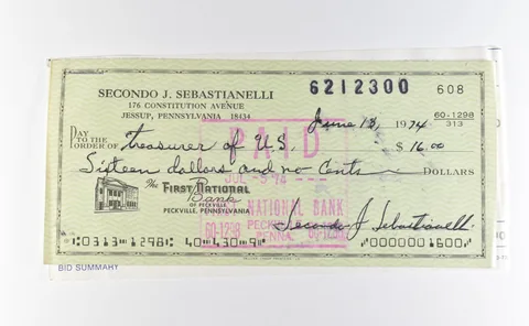 1974 $16 Check GSA Morgan Dollar CC Purchase Receipt *9797