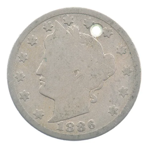 1886 Liberty V Nickel Holed *4483