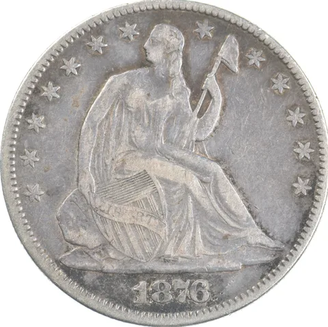 1876 Seated Liberty Half Dollar Beautiful Tone *7807
