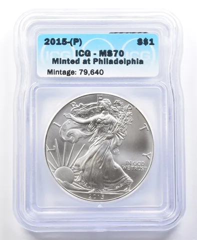 2015 (P) American Silver Eagle MS70 ICG Philadelphia *2014