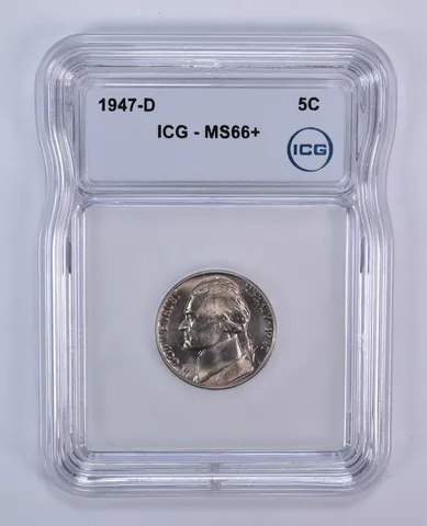 1947-D Jefferson Nickel MS66+ ICG
