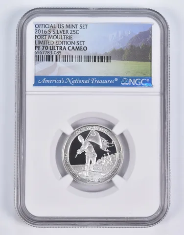 2016-S Silver PF70 ANT Fort Moultrie Quarter Limited Edition NGC