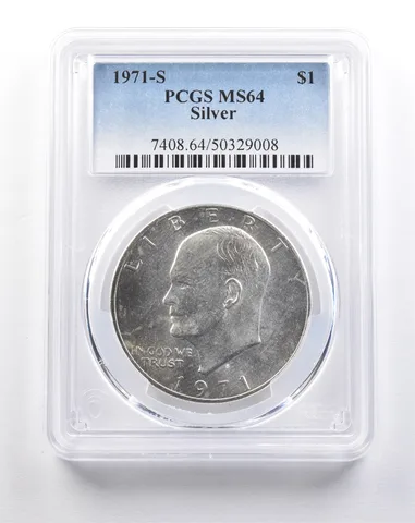1971-S Eisenhower Dollar Silver Peg Leg MS64 PCGS *5309
