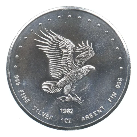 VINTAGE Art Bar/Round 1982 Monex Intl. LTD 1 Oz. .999 Silver One Troy Ounce *266