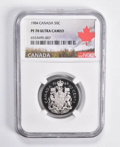 1984 PF70 UCAM Canadian 50C Half Dollar NGC Canada Lbl