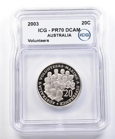 2003 Australia 20 Cents Volunteers PR70 DCAM ICG *1597