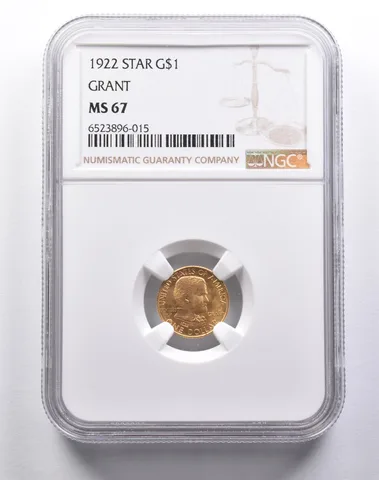 MS67 1922 $1 Grant Commemorative Gold Dollar With Star NGC *3655