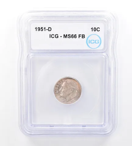 1951-D Roosevelt Dime MS66 FB ICG Beautiful Tone a1635
