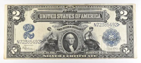 1899 $2 Silver Certificate Large Note Blue Seal a1847