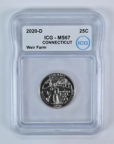 2020-D Washington Quarter ATB Weir Farm MS67 ICG