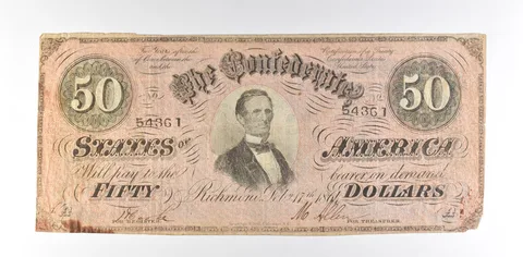 1864 $50 Confederate States Of America T-66 Large Note *8537