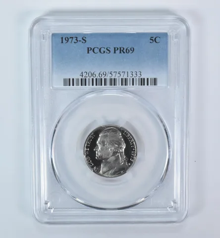1973-S Jefferson Nickel PR69 PCGS Blue Label