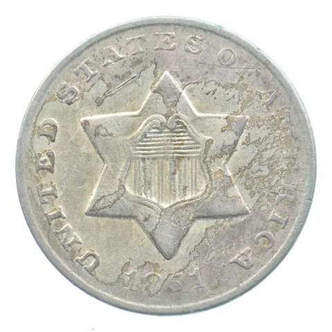 1851-O Three Cent Silver Trime Small Letters *9995