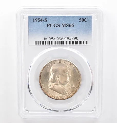 1954-S Franklin Half Dollar MS66 PCGS Peripheral Tone *6221