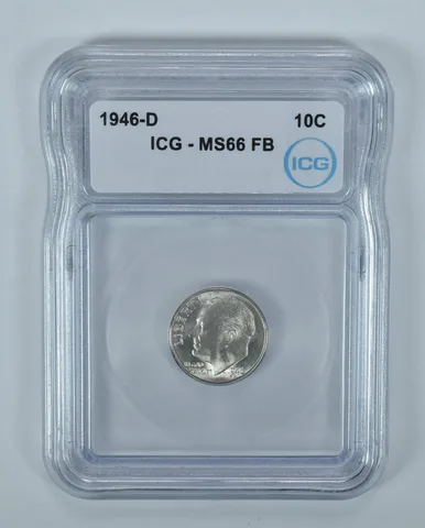 1946-D Roosevelt Dime MS66 FB ICG