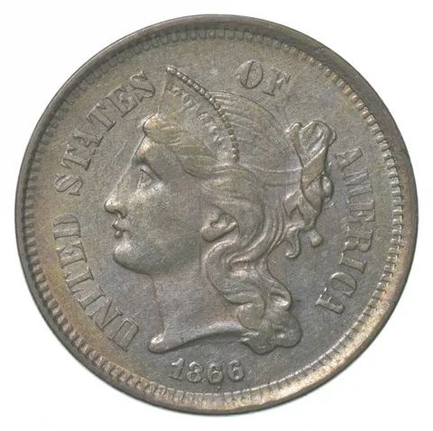 1866 Nickel Three-Cent Piece *8428