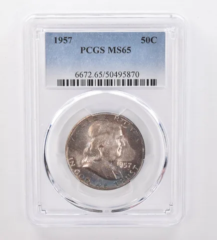 1957 Franklin Half Dollar MS65 PCGS Beautiful Tone *9960